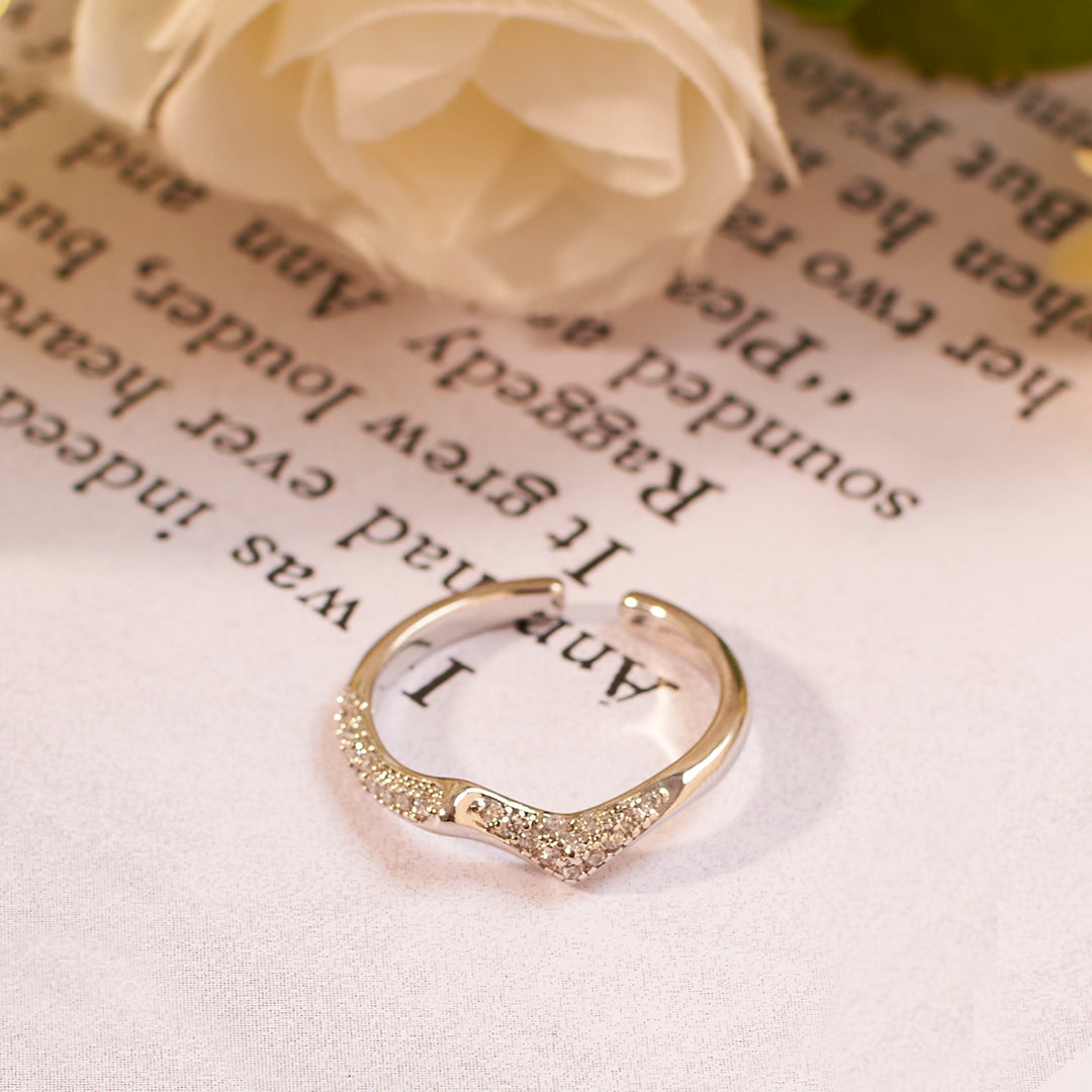 Mini Studded Mountain Silver Ring