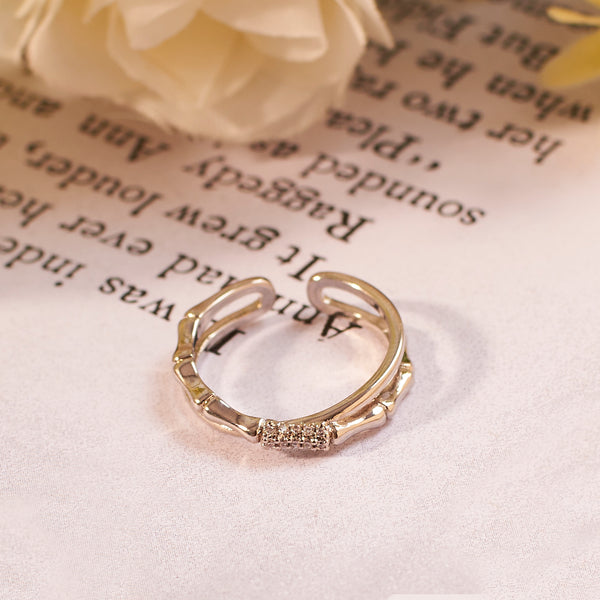 Ella Crystal Studded Silver Ring