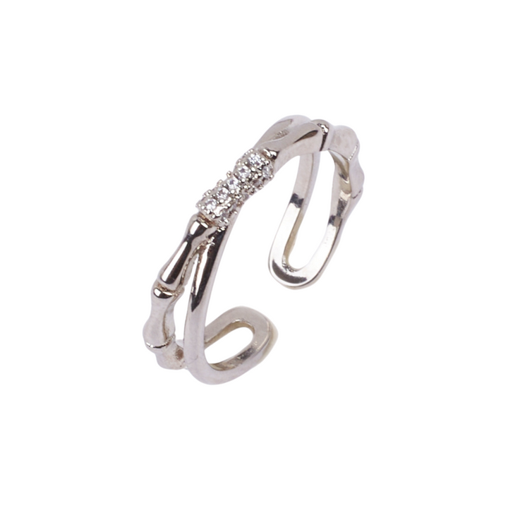 Ella Crystal Studded Silver Ring - Salty Accessories