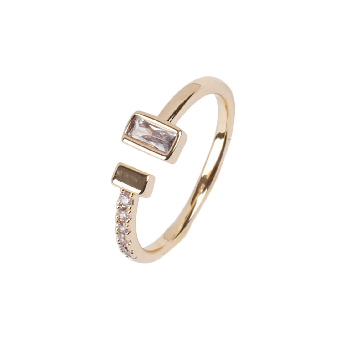 Niata Crystal Gold Ring - Salty Accessories