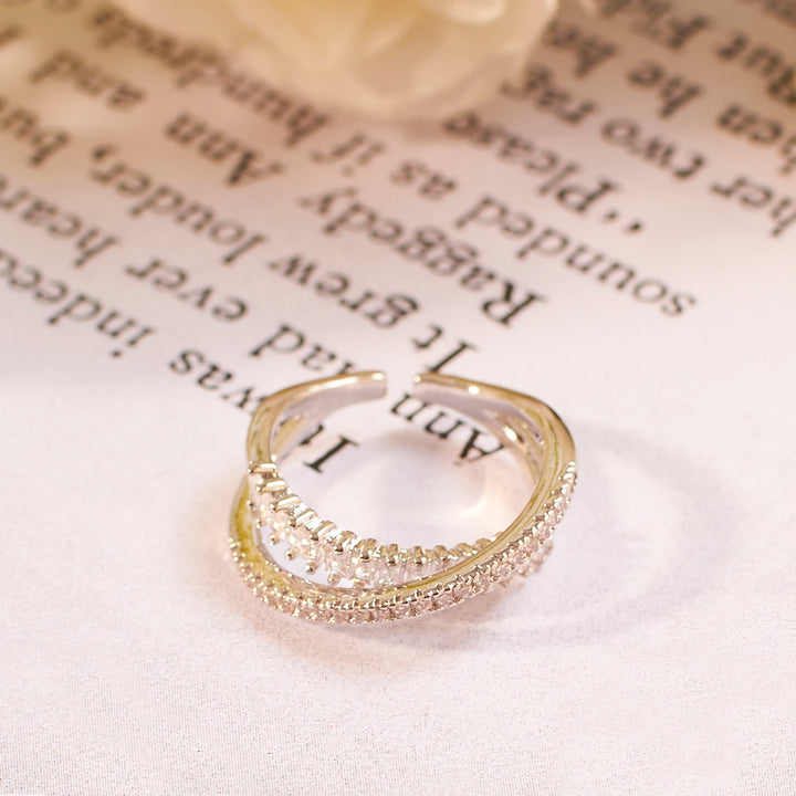Flyover Studded Tennis Silver Ring - Salty Accessories