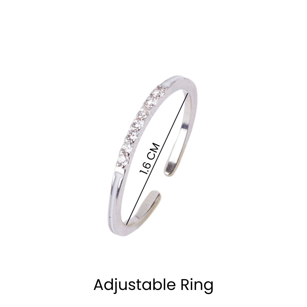 Zora Slim Studded Silver Ring