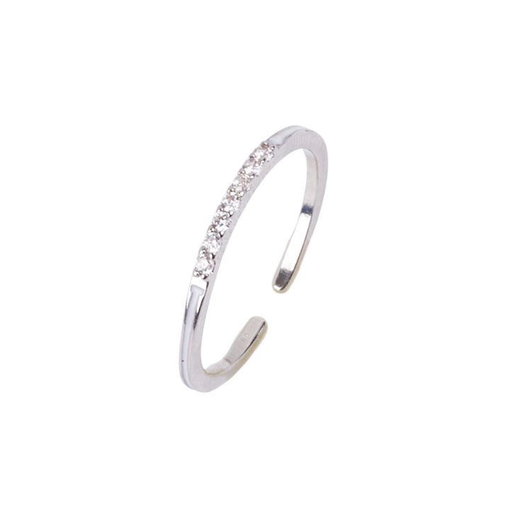 Zora Slim Studded Silver Ring - Salty Accessories