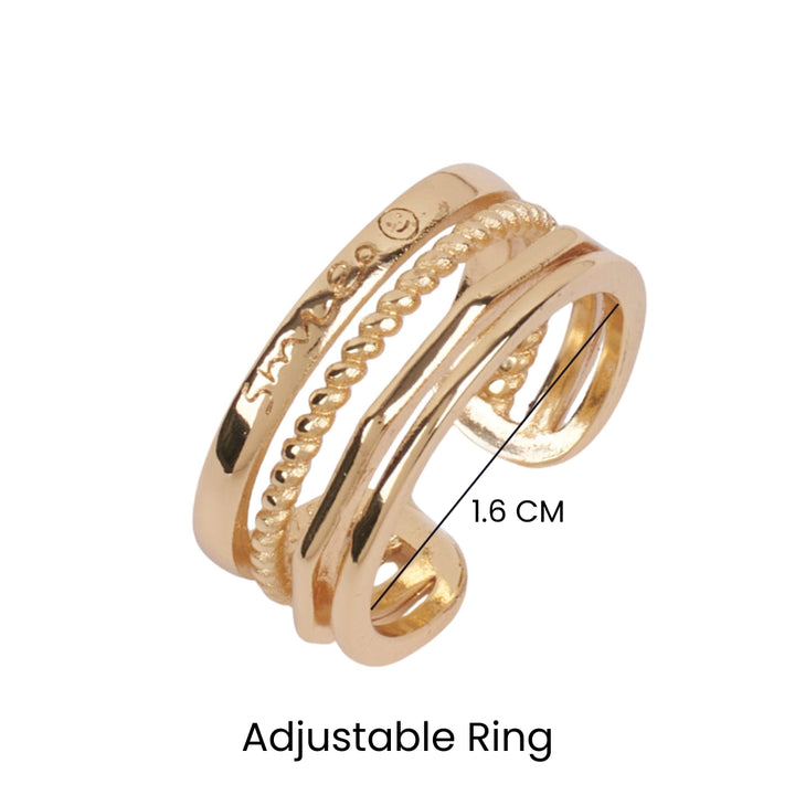 Cassandra Broad Gold Ring - Salty Accessories