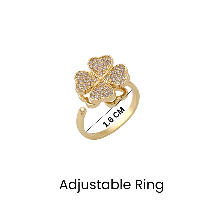 Sariah Spinner Floral Gold Ring