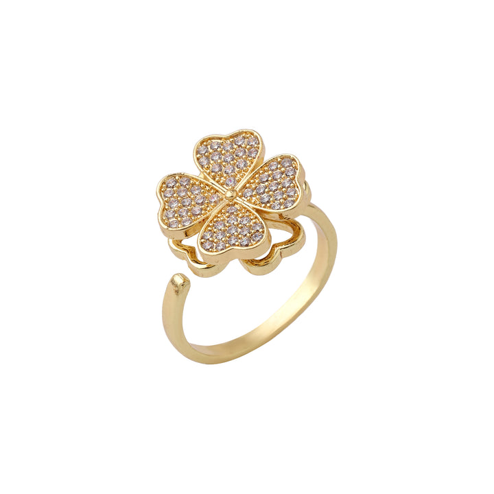 Sariah Spinner Floral Gold Ring