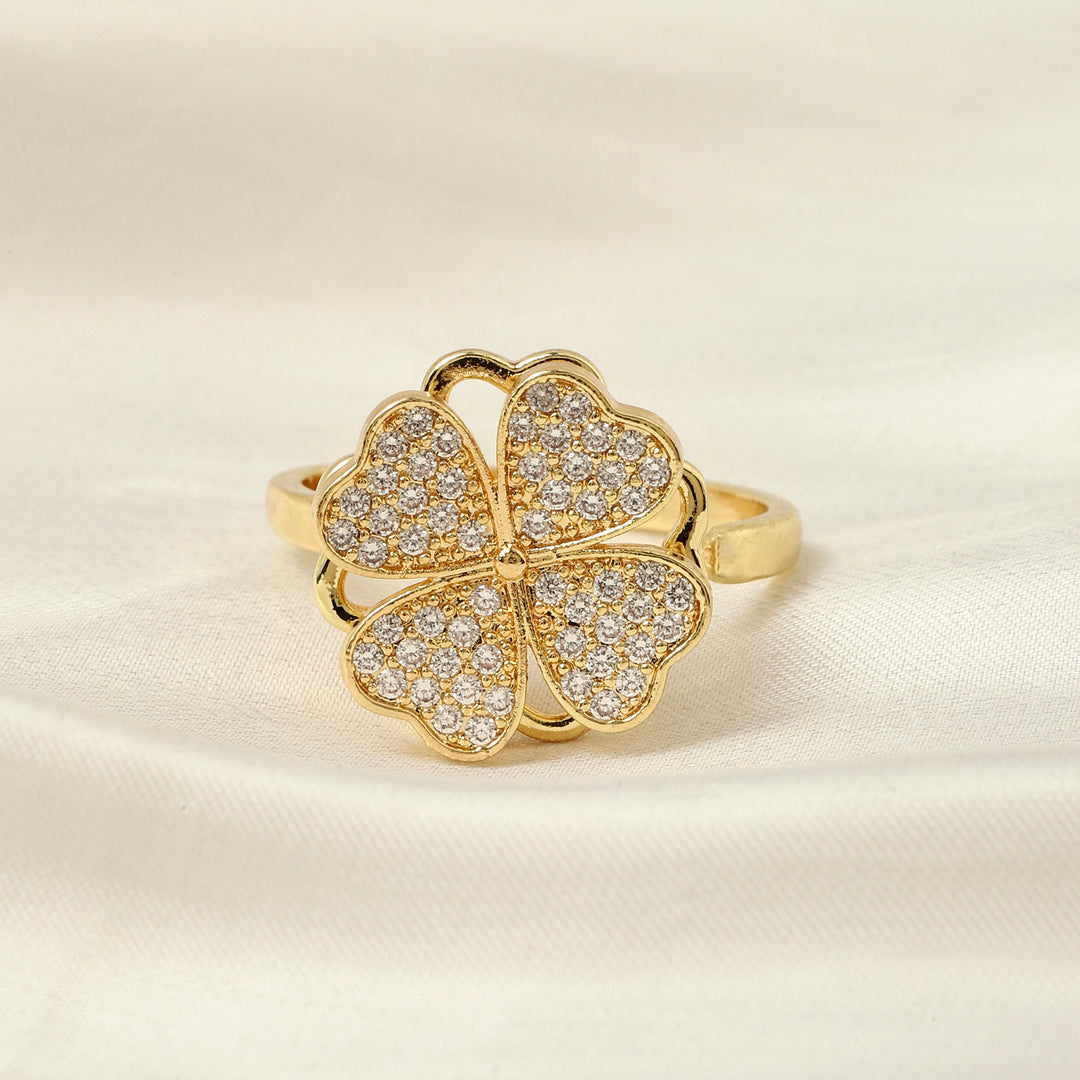 Sariah Spinner Floral Gold Ring