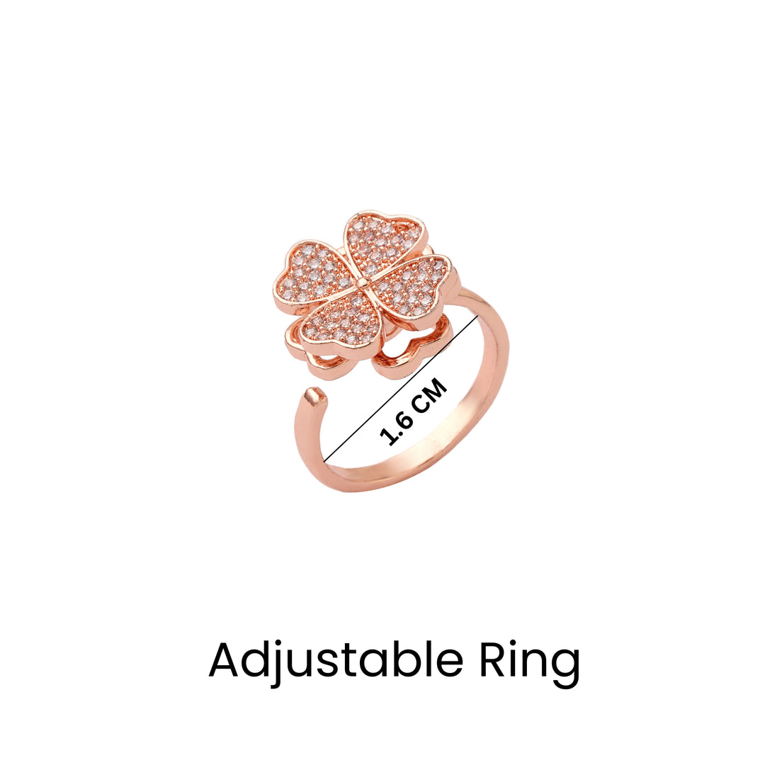 Sariah Spinner Floral Rosegold Ring