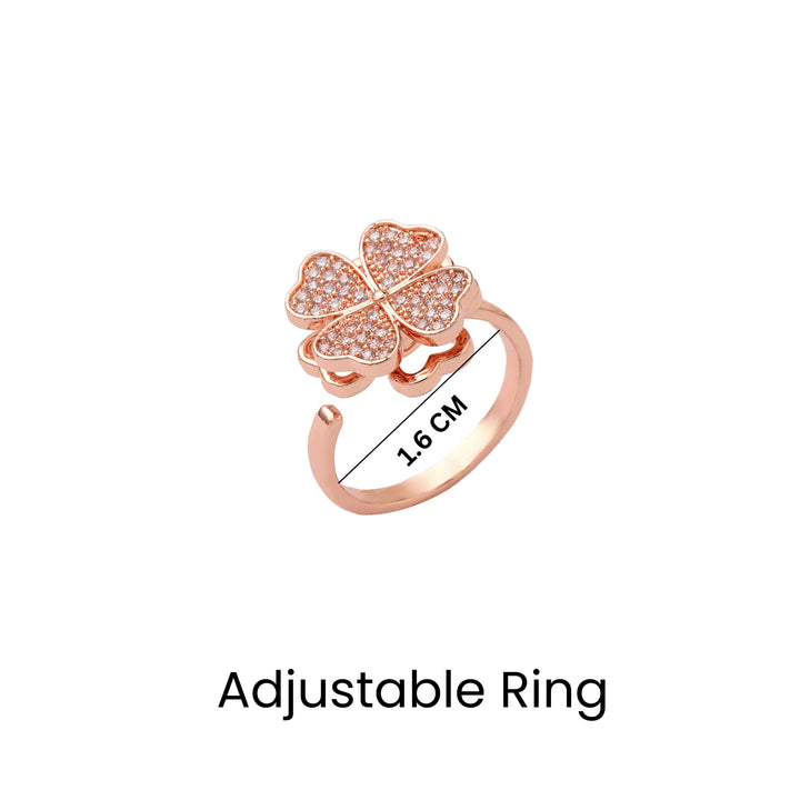 Sariah Spinner Floral Rosegold Ring