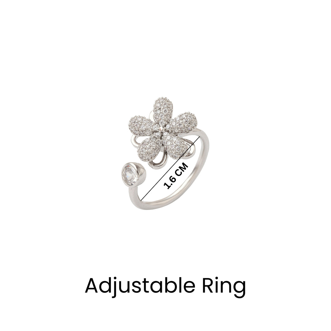 Crystal Daisy Spinner Ring