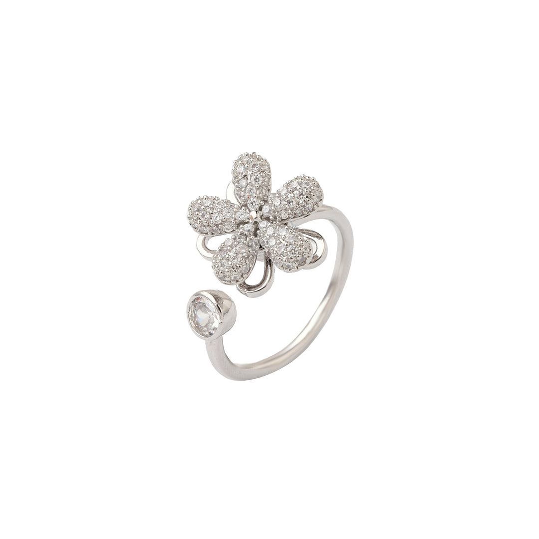 Crystal Daisy Spinner Ring