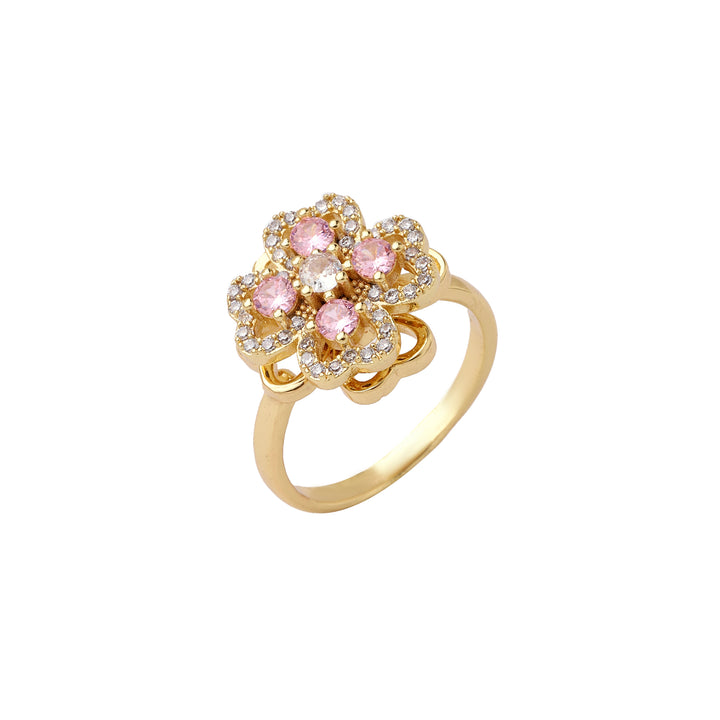 Diantha Pink Floral Spinner Ring