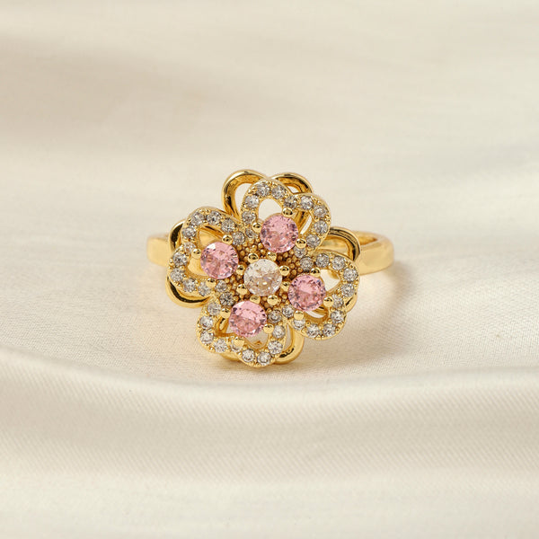 Diantha Pink Floral Spinner Ring