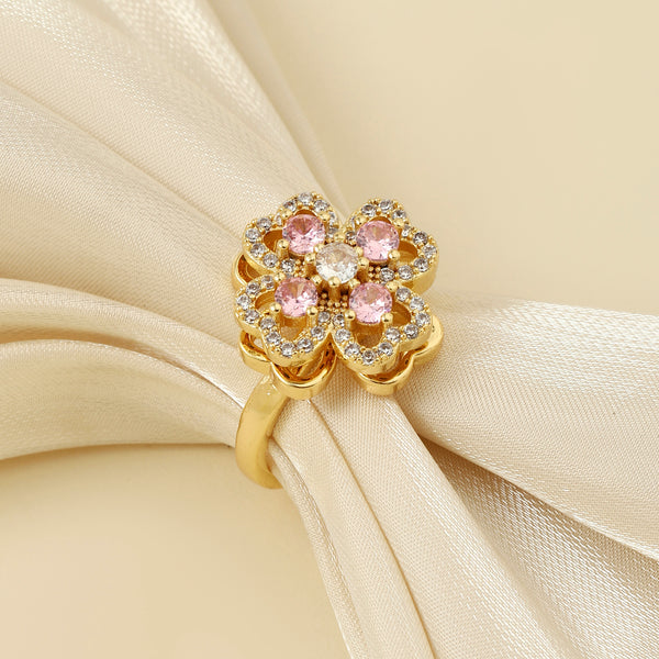 Diantha Pink Floral Spinner Ring