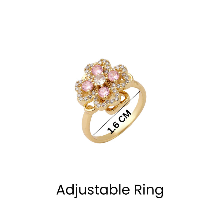 Diantha Pink Floral Spinner Ring