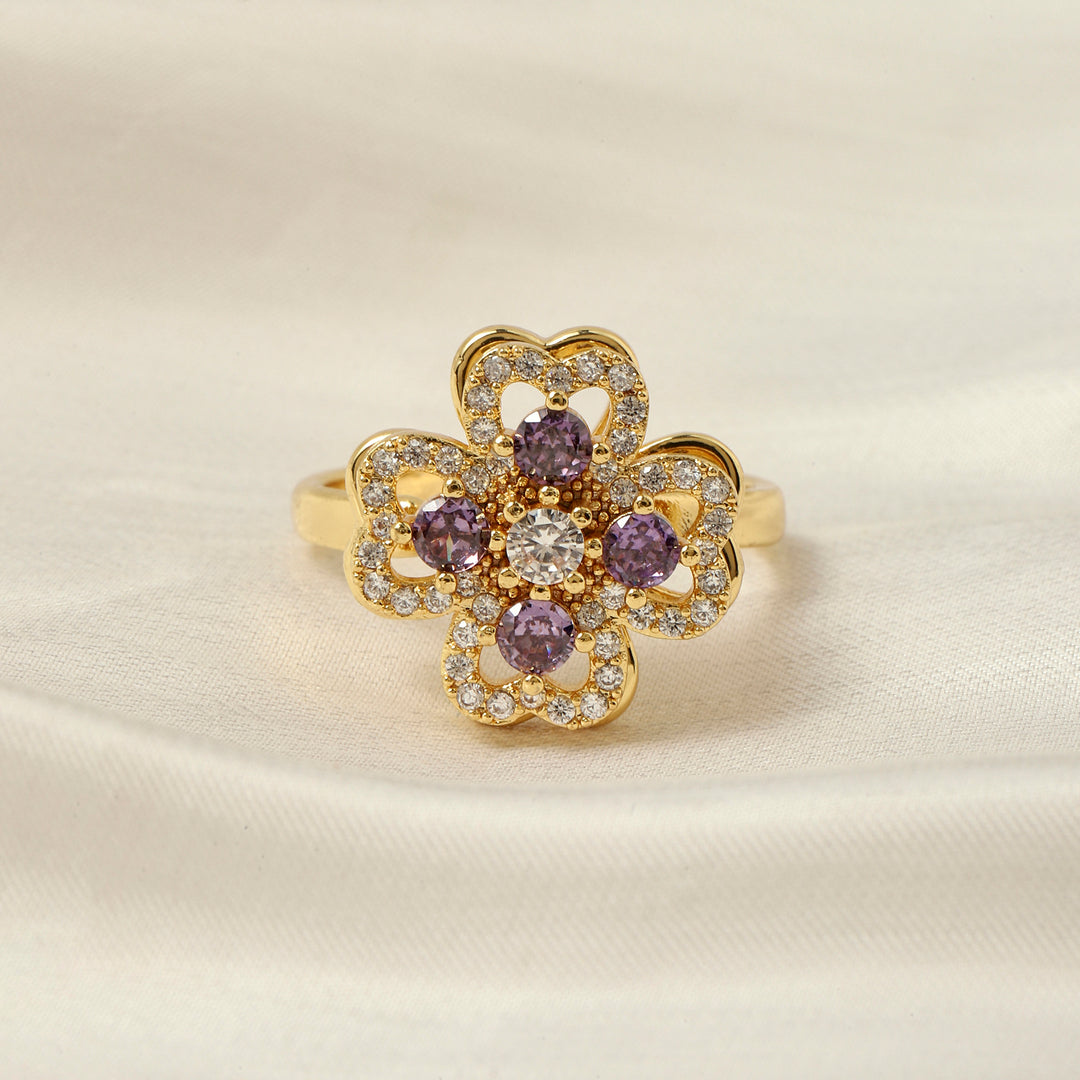 Diantha Purple Floral Spinner Ring