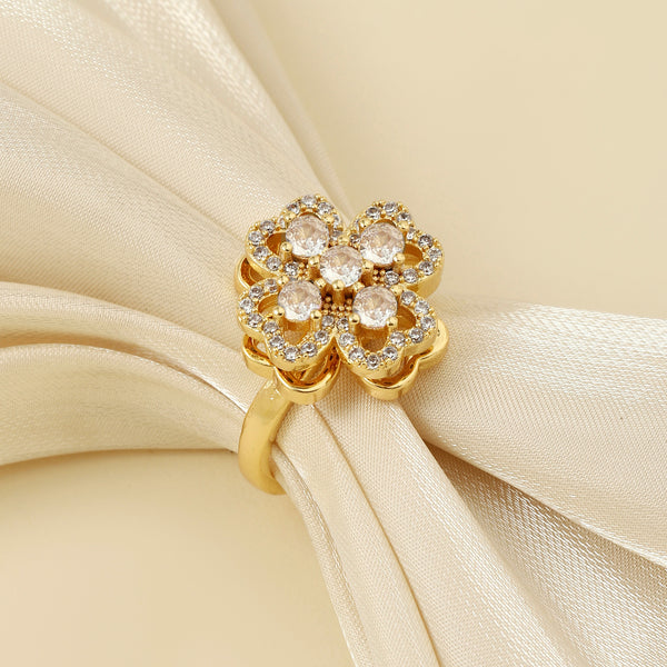 Diantha White Floral Spinner Ring