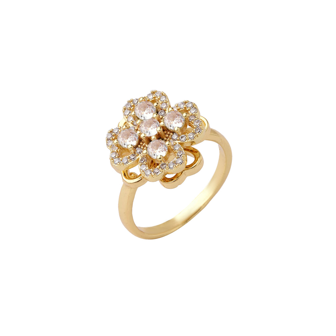 Diantha White Floral Spinner Ring
