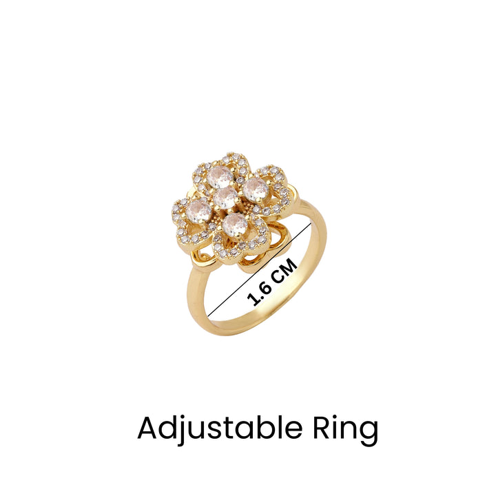 Diantha White Floral Spinner Ring