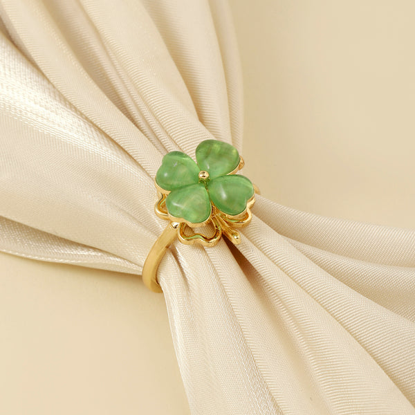 Nyrah Spinner Green Floral Ring