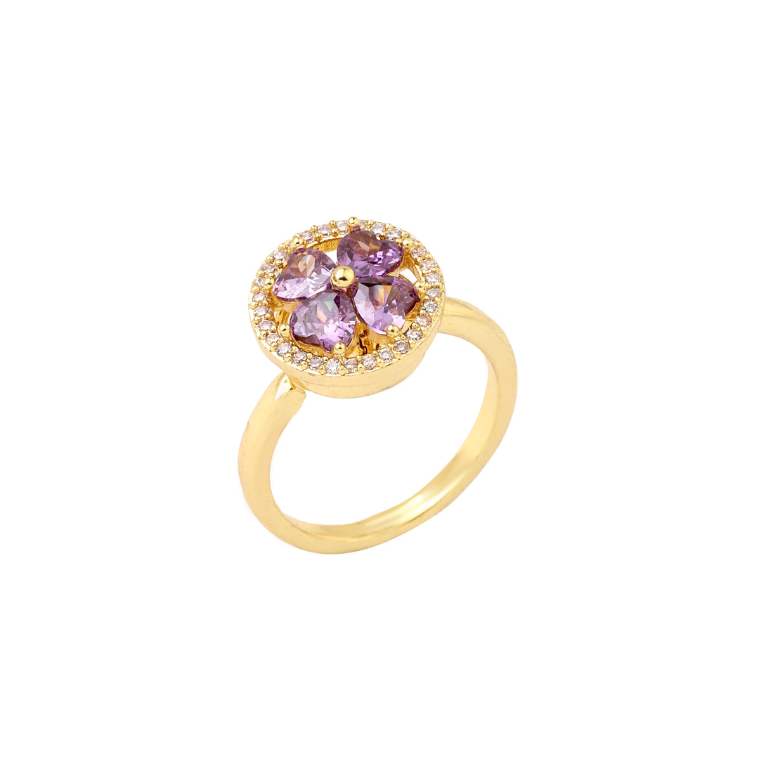 Esme Crystal Blue Floral Spinner Ring