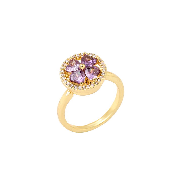 Esme Crystal Blue Floral Spinner Ring