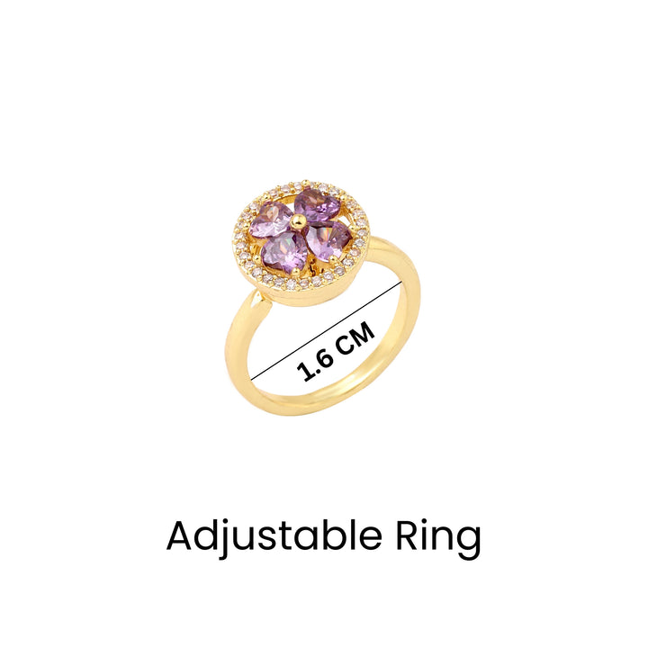 Esme Crystal Blue Floral Spinner Ring