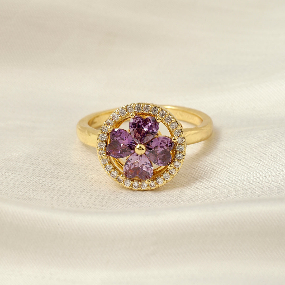 Esme Crystal Blue Floral Spinner Ring