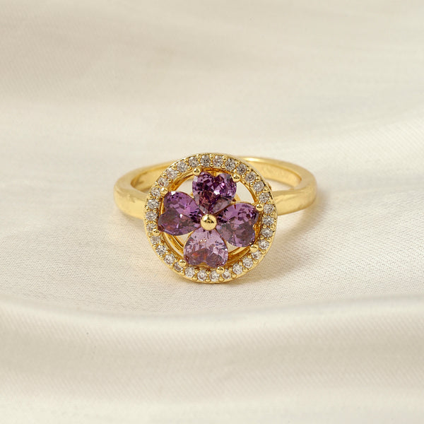 Esme Crystal Blue Floral Spinner Ring