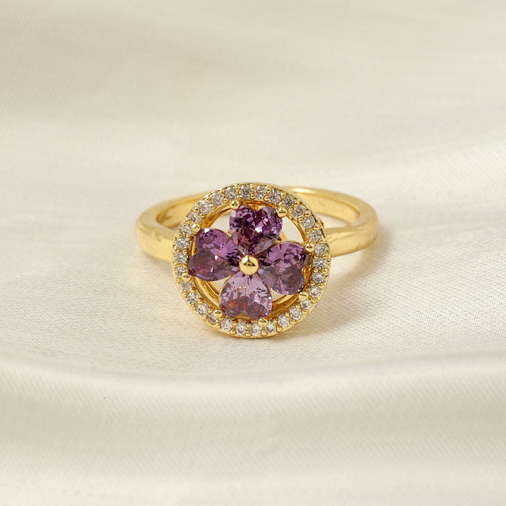 Esme Crystal Blue Floral Spinner Ring