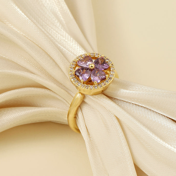 Esme Crystal Blue Floral Spinner Ring