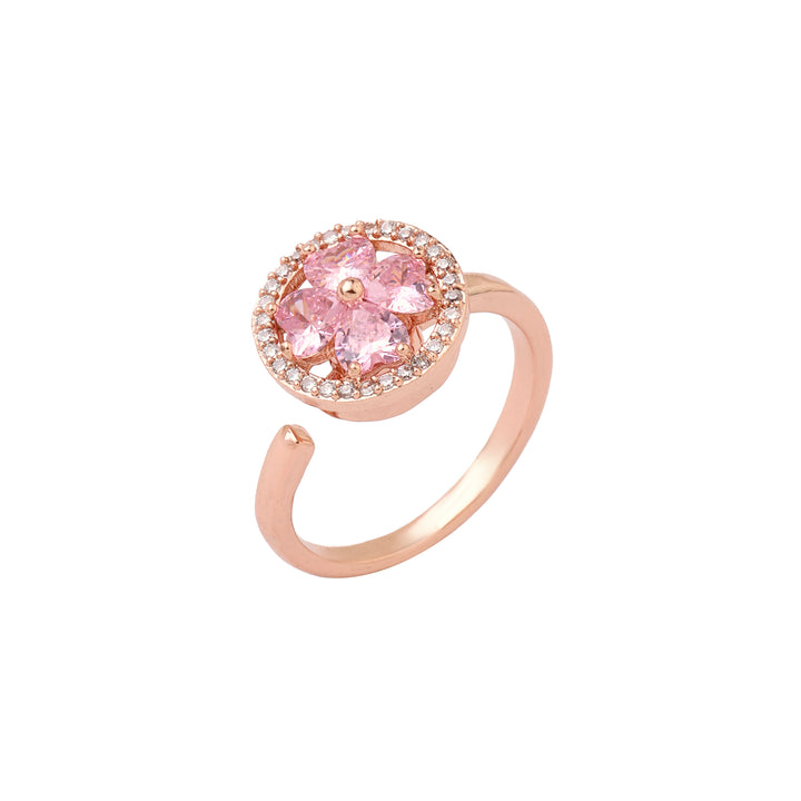 Esme Crystal Pink Floral Spinner Ring