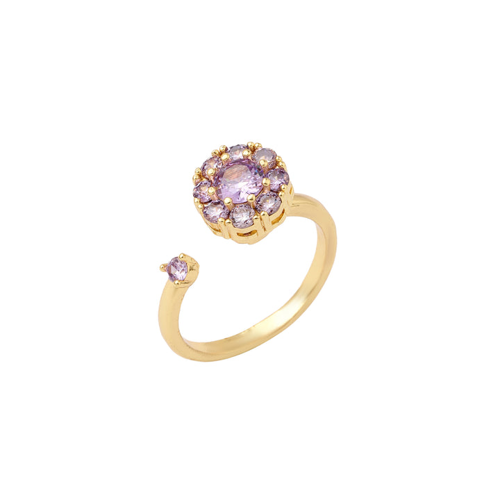 Eris Purple Crystal Gold Spinner Ring - Salty Accessories