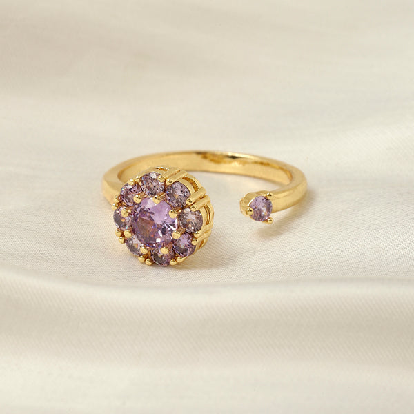 Eris Purple Crystal Gold Spinner Ring