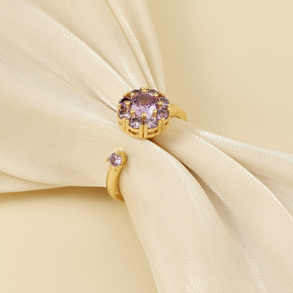 Eris Purple Crystal Gold Spinner Ring