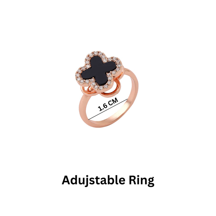 Arcelia Black Clover Spinner Ring - Salty Accessories