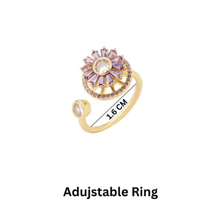 Haya Purple Baguette Spinner Ring - Salty Accessories