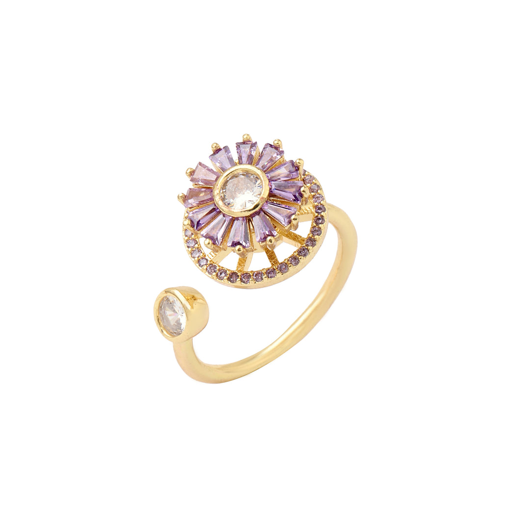 Haya Purple Baguette Spinner Ring - Salty Accessories