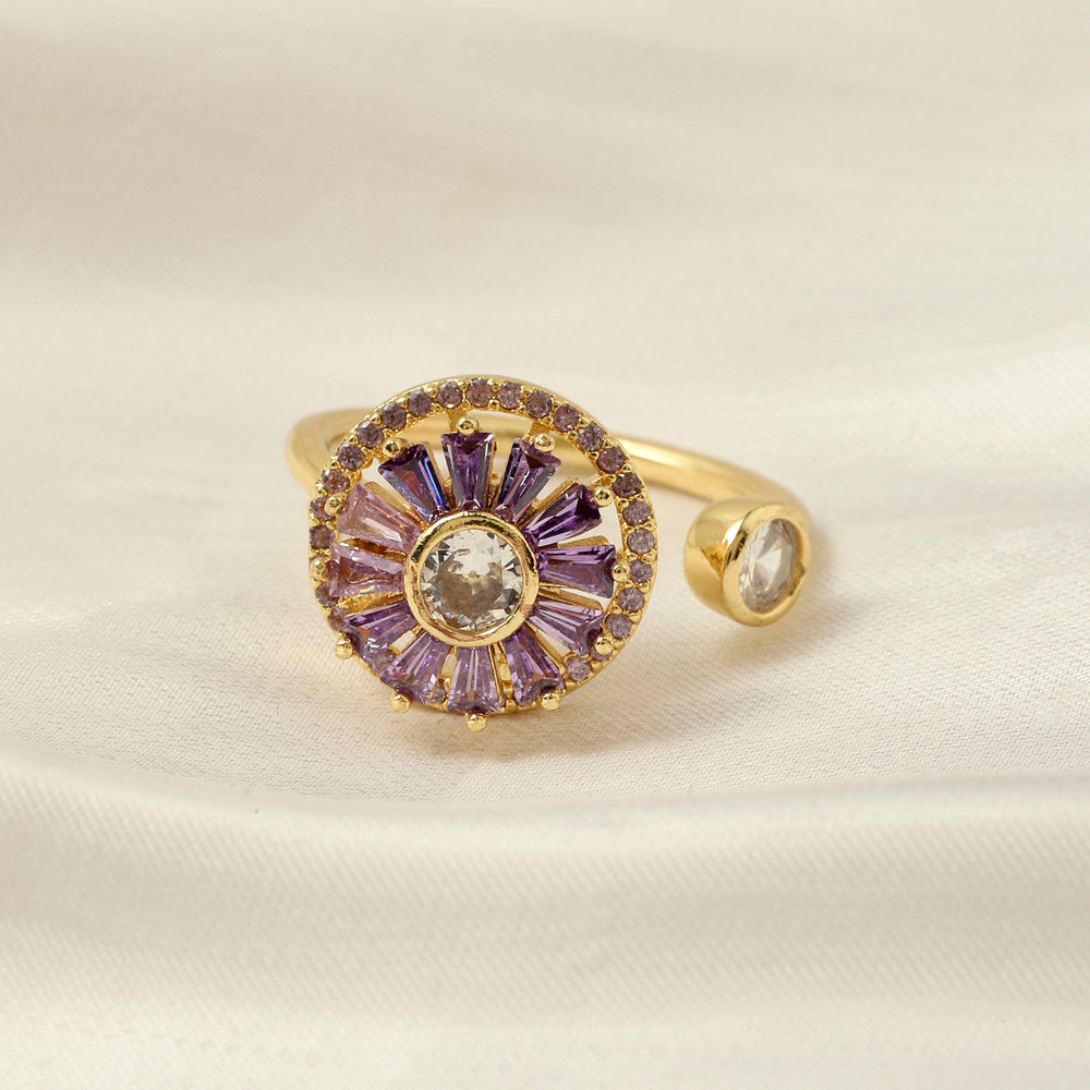 Haya Purple Baguette Spinner Ring - Salty Accessories