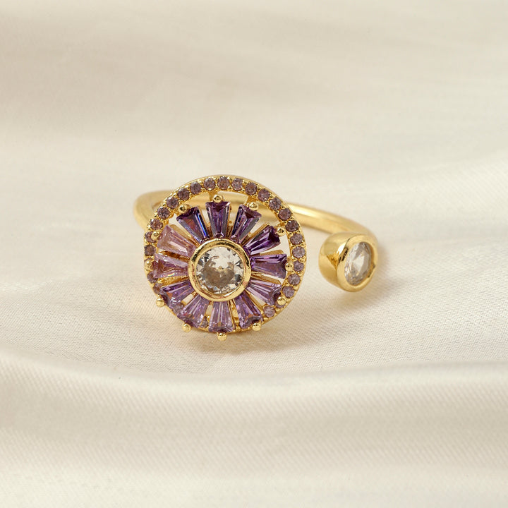 Haya Purple Baguette Spinner Ring - Salty Accessories