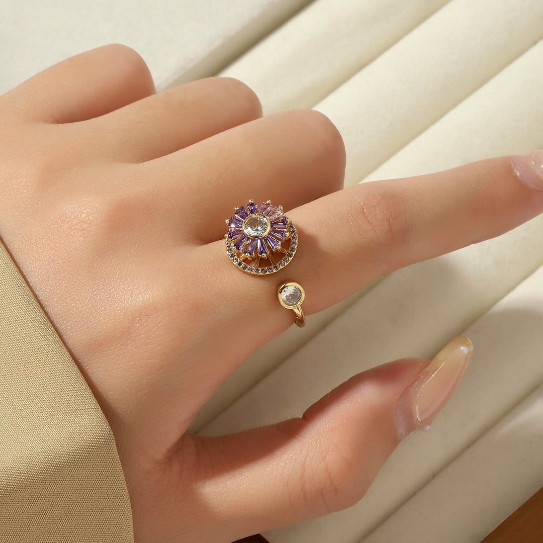 Haya Purple Baguette Spinner Ring - Salty Accessories