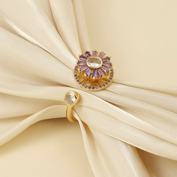 Haya Purple Baguette Spinner Ring