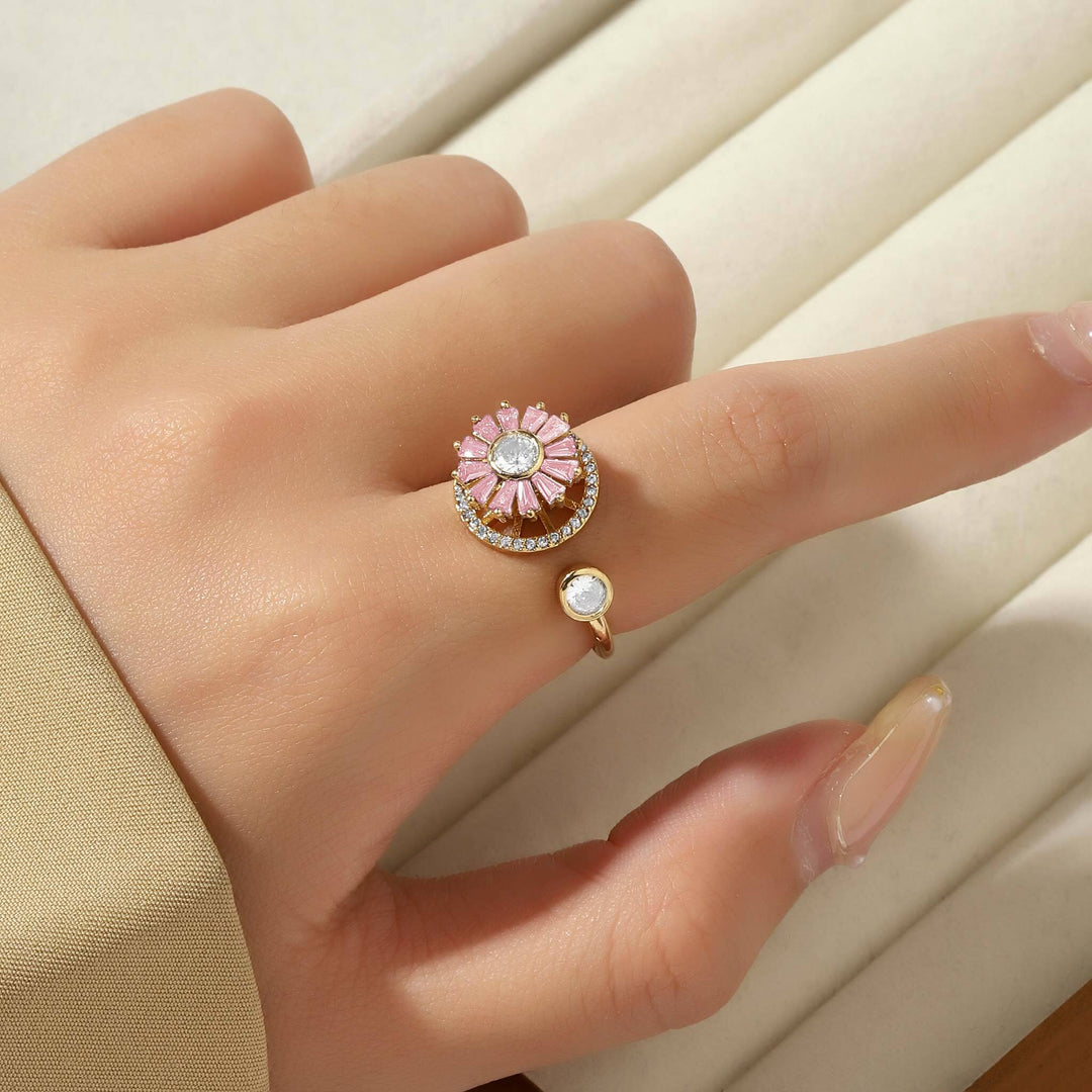 Haya Pink Baguette Spinner Ring