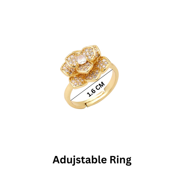 Evie Gold Crystal Spinner Ring - Salty Accessories