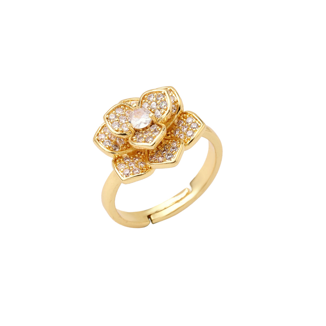 Evie Gold Crystal Spinner Ring - Salty Accessories