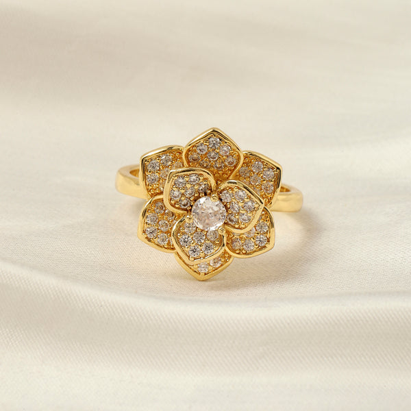 Evie Gold Crystal Spinner Ring
