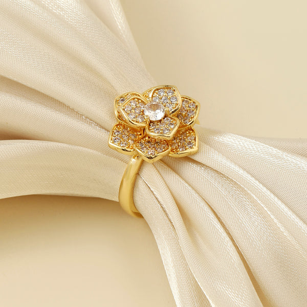 Evie Gold Crystal Spinner Ring