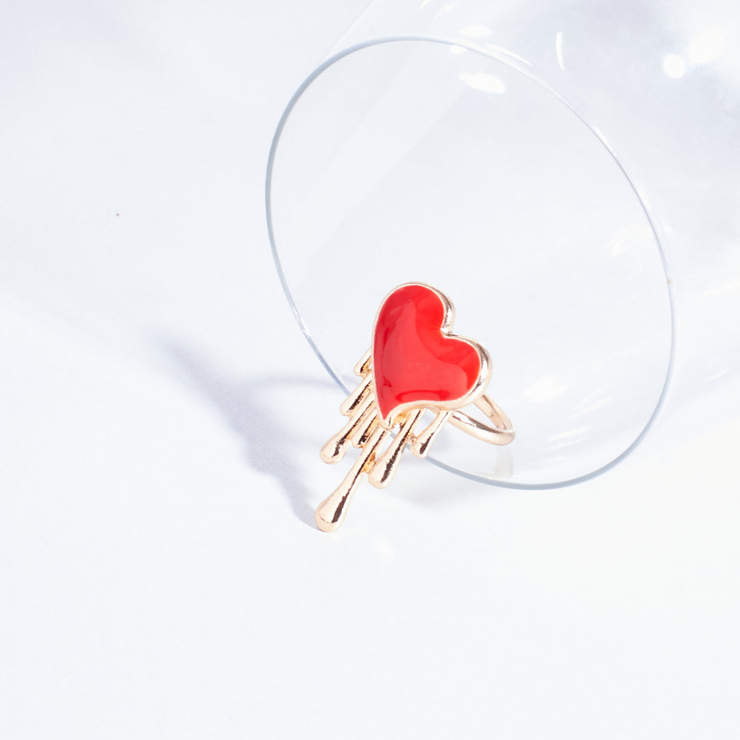 Burning Red Heart Ring - Salty Accessories