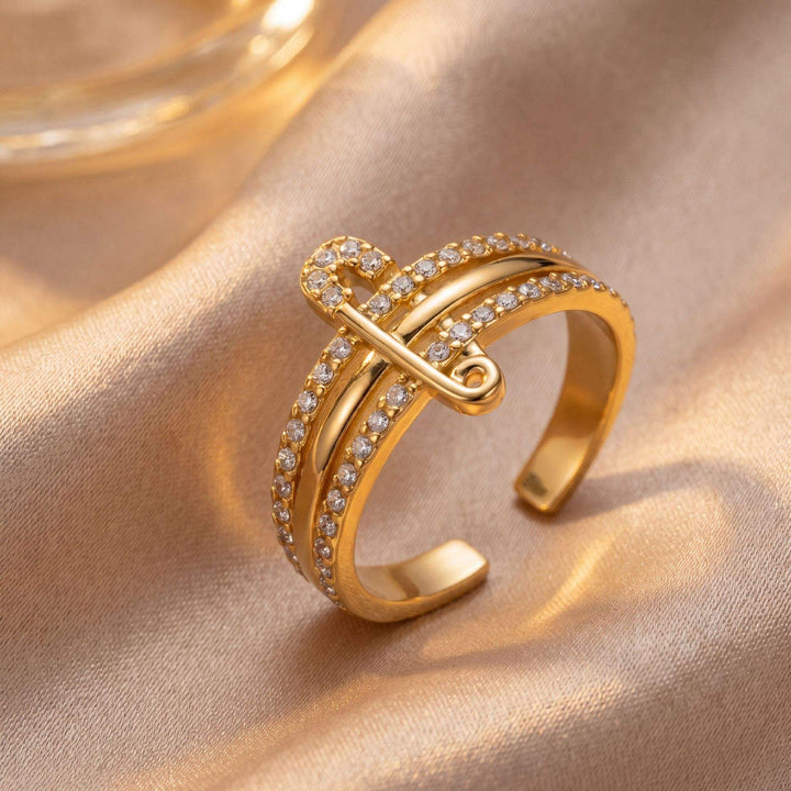Pin Me Glam Gold Ring