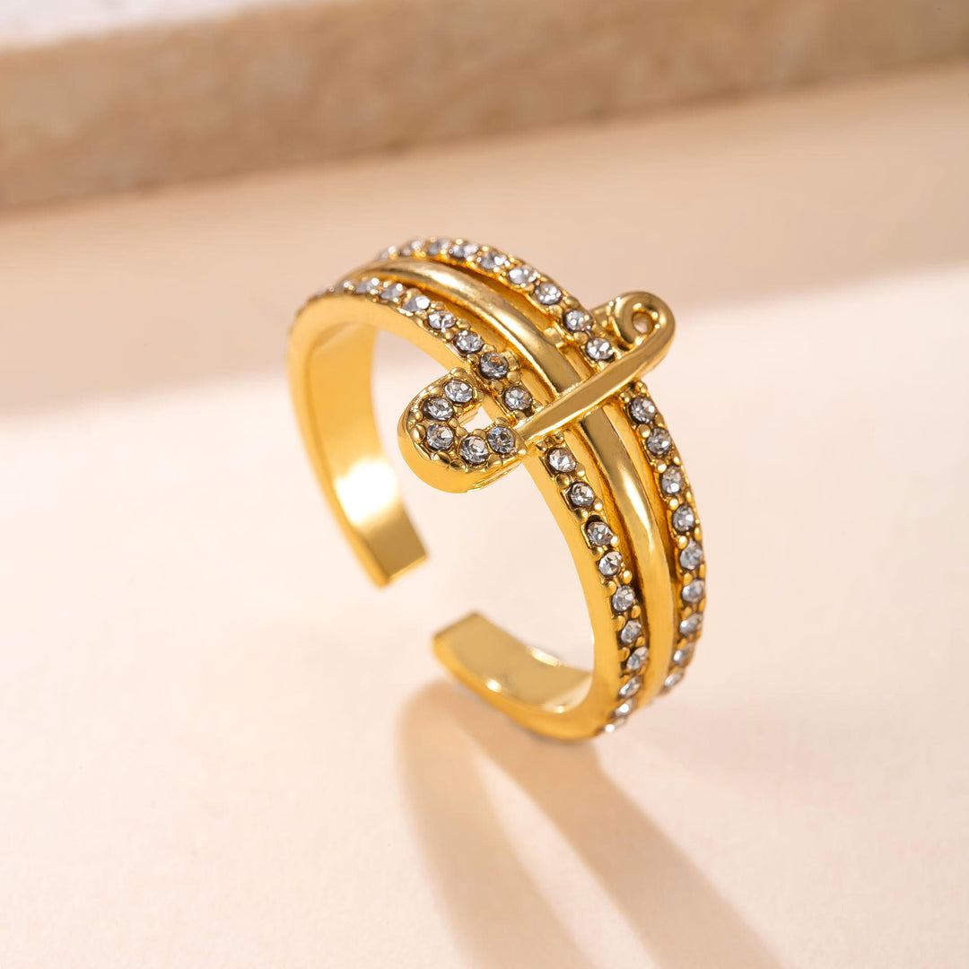 Pin Me Glam Gold Ring